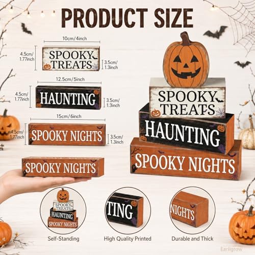 Pumpkin Halloween Table Decor Indoor, Halloween Decorations for Home