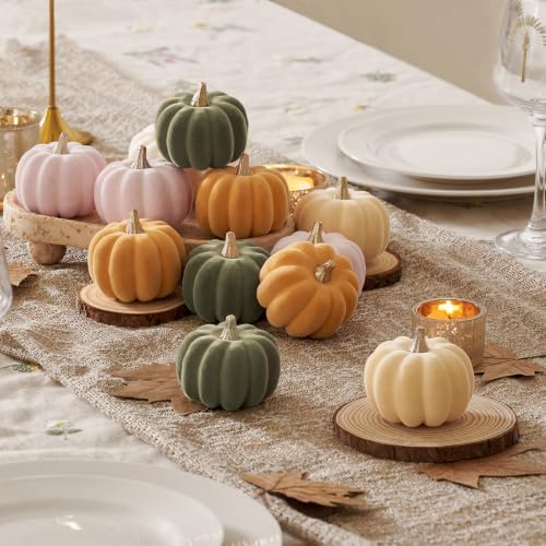 WDS WONDROUS Mini Fall Pumpkin Decor, Fake Decorations for Home, 12PCS