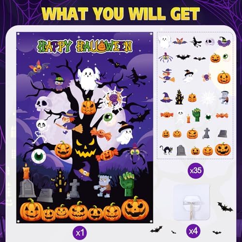 MiniInflat 36 Pcs Halloween Felt Board 3.4FT, 36, Tree