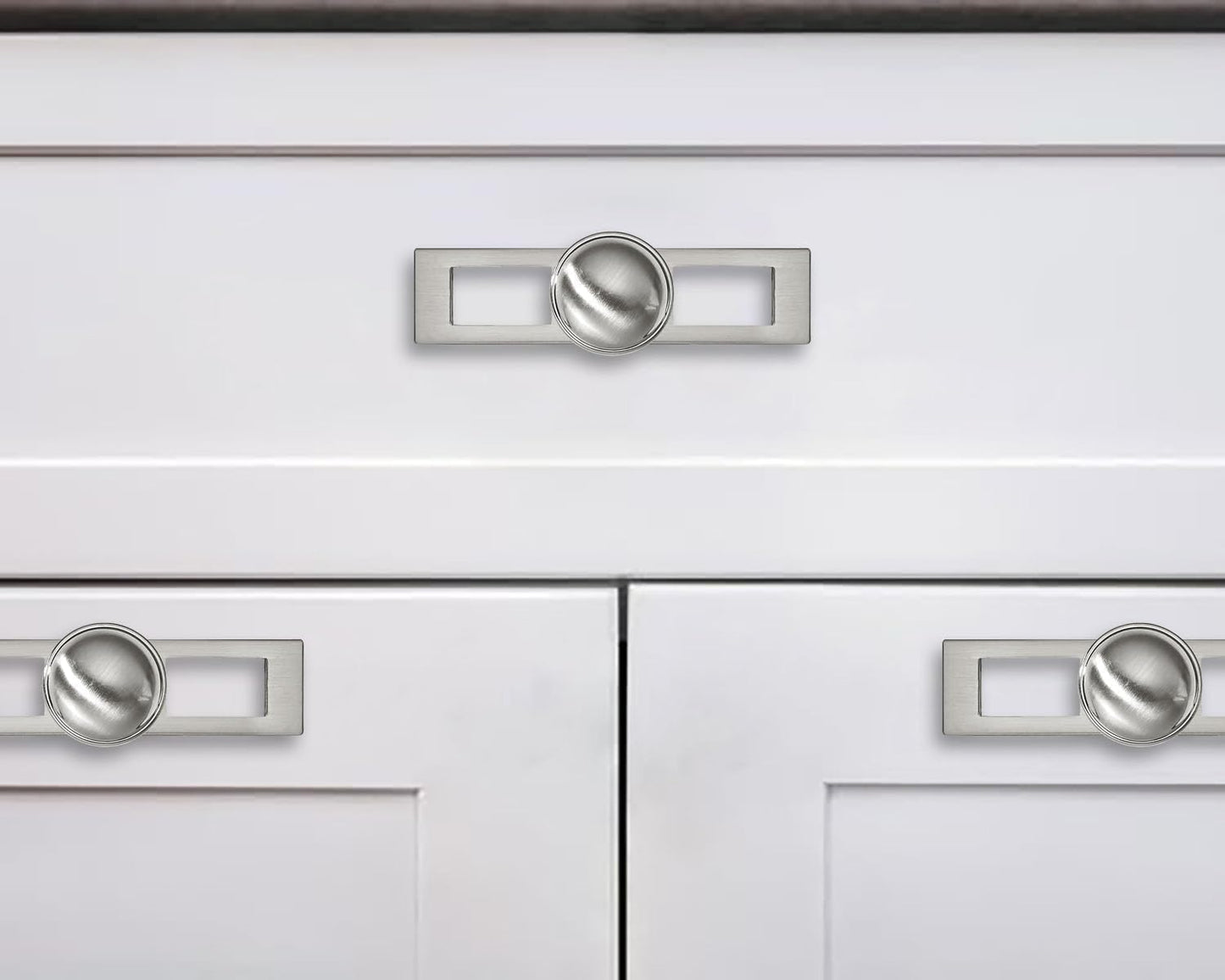 5 Pack 1-1/4 Inch Brushed Nickel Cabinet Knobs Backplate with Base Plate Zinc Solid Kitchen Cabinet Handles Drawer