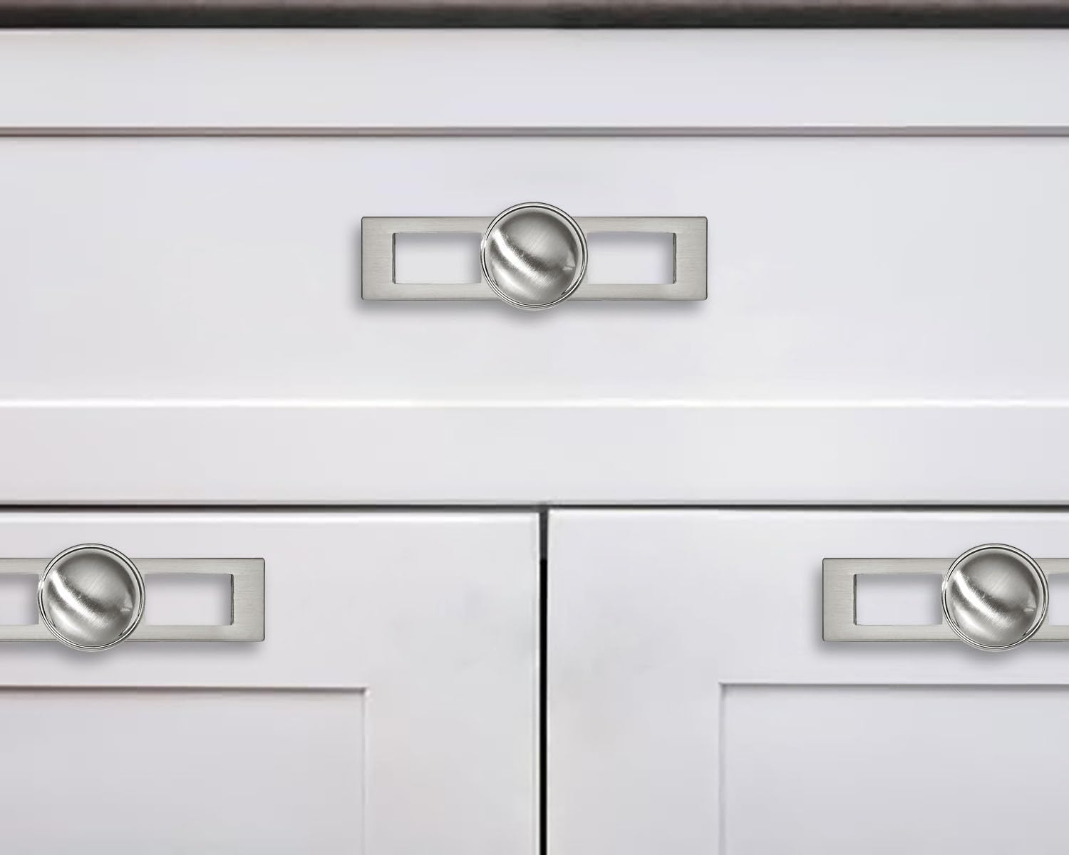 5 Pack 1-1/4 Inch Brushed Nickel Cabinet Knobs Backplate with Base Plate Zinc Solid Kitchen Cabinet Handles Drawer