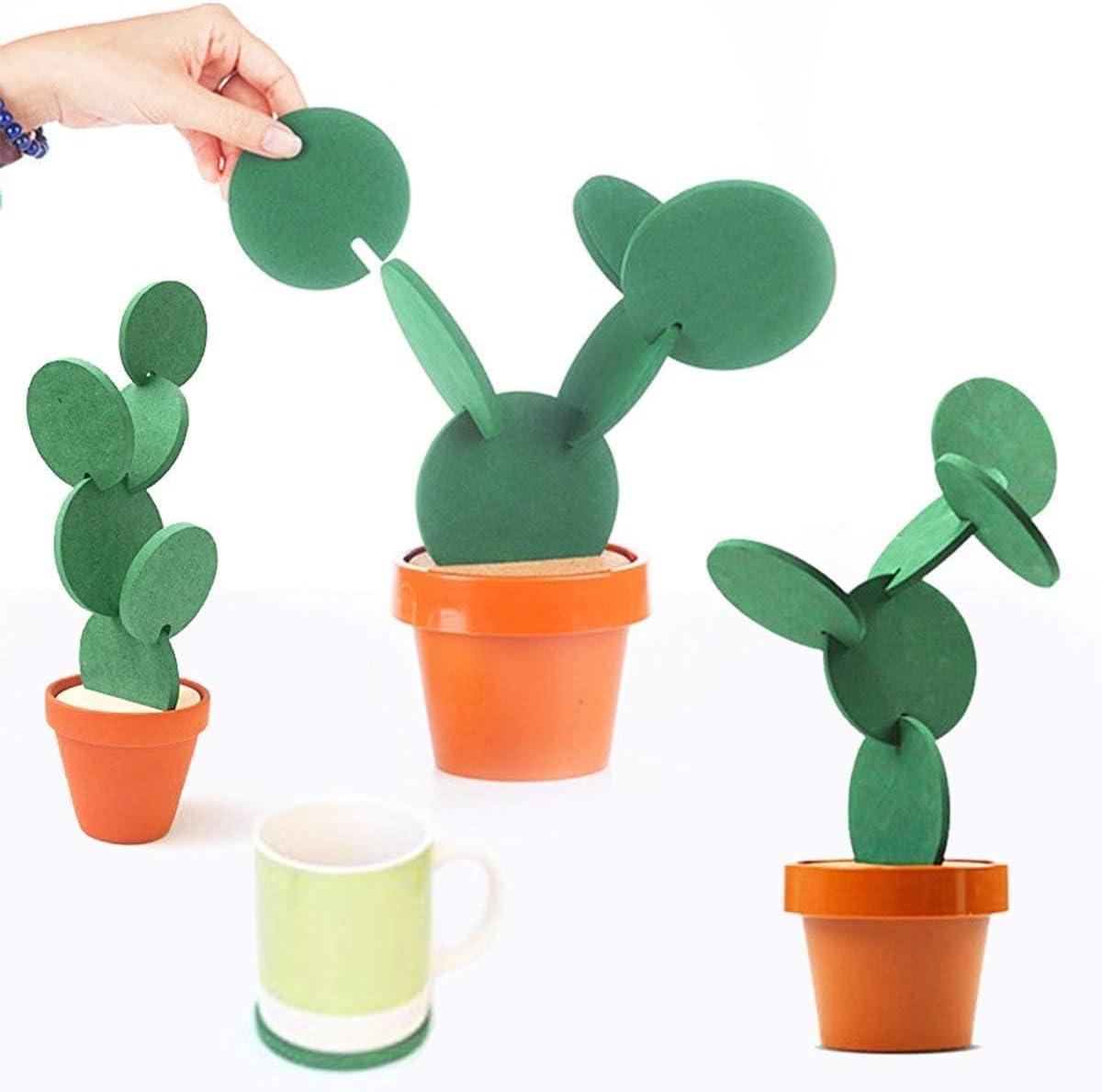 Flowerpot Holder for Drinks Novelty Gift / Green / Set of 6
