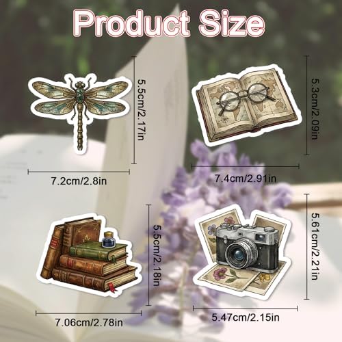 100 Pcs Dark Academia Stickers Gothic Bookish Decals