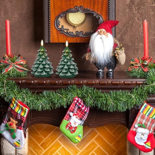 Christmas Tree Candles with 6H Timer Green