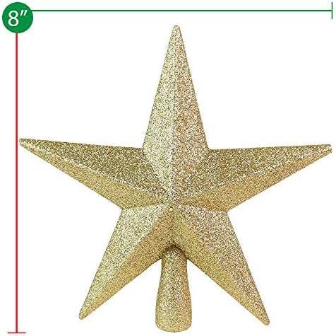 Christmas Glitter Star Tree Topper - Gold Holiday Decor Bethlehem Ornament