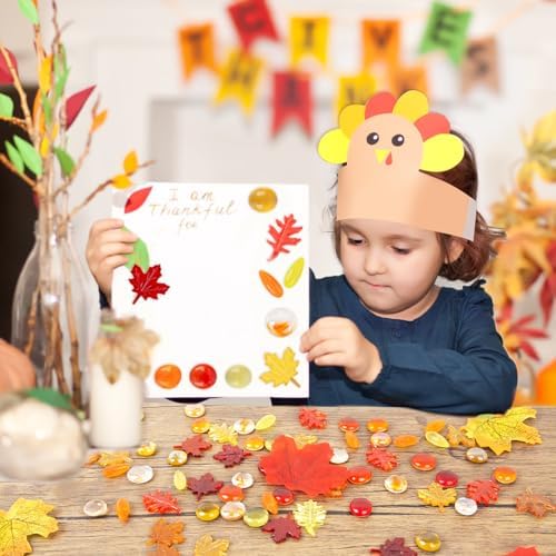 Fall Decor Sensory Bin Filler 100PCS Thanksgiving Vase Filler Acrylic Gems