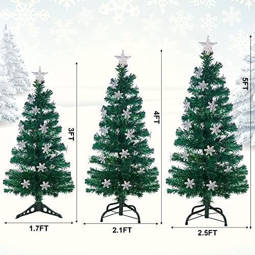 Prsildan 4 FT Fiber Optic Christmas Tree with Lights Artificial Xmas Trees