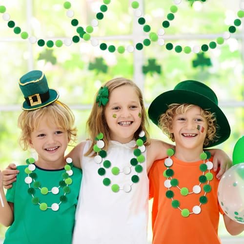 MARFOREVER 4 Pack 26.3 Feet St Patricks Day Decorations Pom Pom Garland