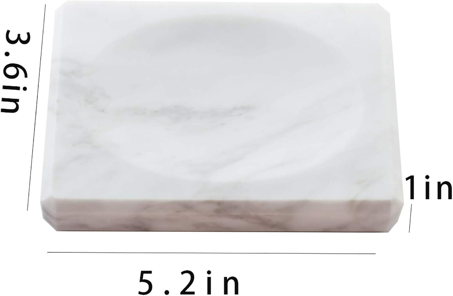 Soap Dish Tray Marble Soap Holder Trinket Plate / White