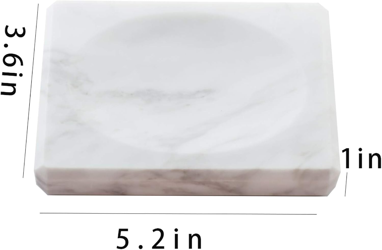 Soap Dish Tray Marble Soap Holder Trinket Plate / White