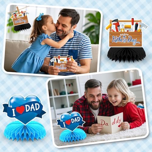 10Pcs Father's Day Honeycomb Centerpieces Table Decorations