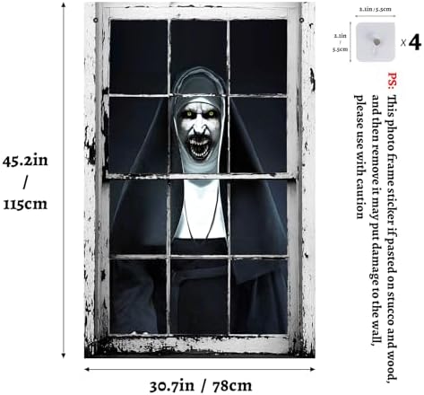 Halloween Horror Window and Door Cover, Scary Decoration for Home Party