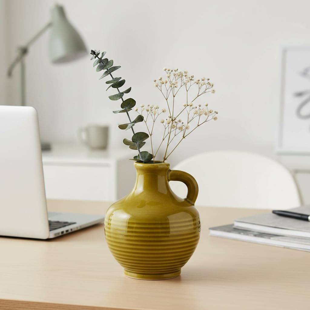 Brown Ceramic Vase / 6 Inch / Brown - 6