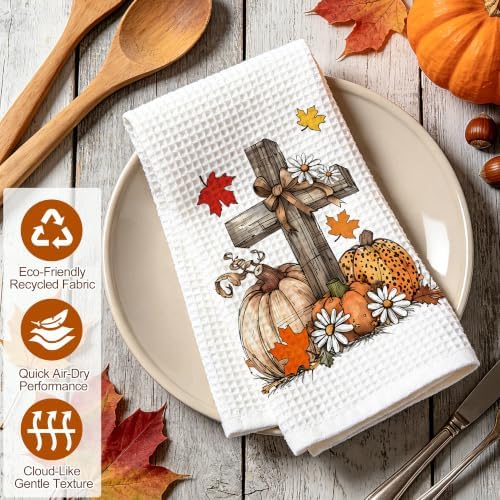 Fall Kitchen Towels,Pumpkin Hello Fall Hand Towels 16x26 Inch