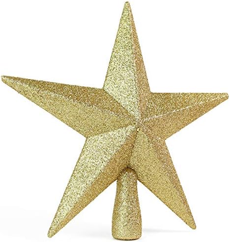 Christmas Glitter Star Tree Topper - Gold Holiday Decor Bethlehem Ornament
