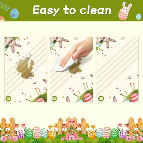 Childom 3 Pack Easter Decorations Easter Tablecloths Disposable Plastic Tablecloths 54"x108" Bunny Table Cloths Rectangle Tables for Party Supplies,Holiday Table Covers for Home Dinner Outdoor Picnic