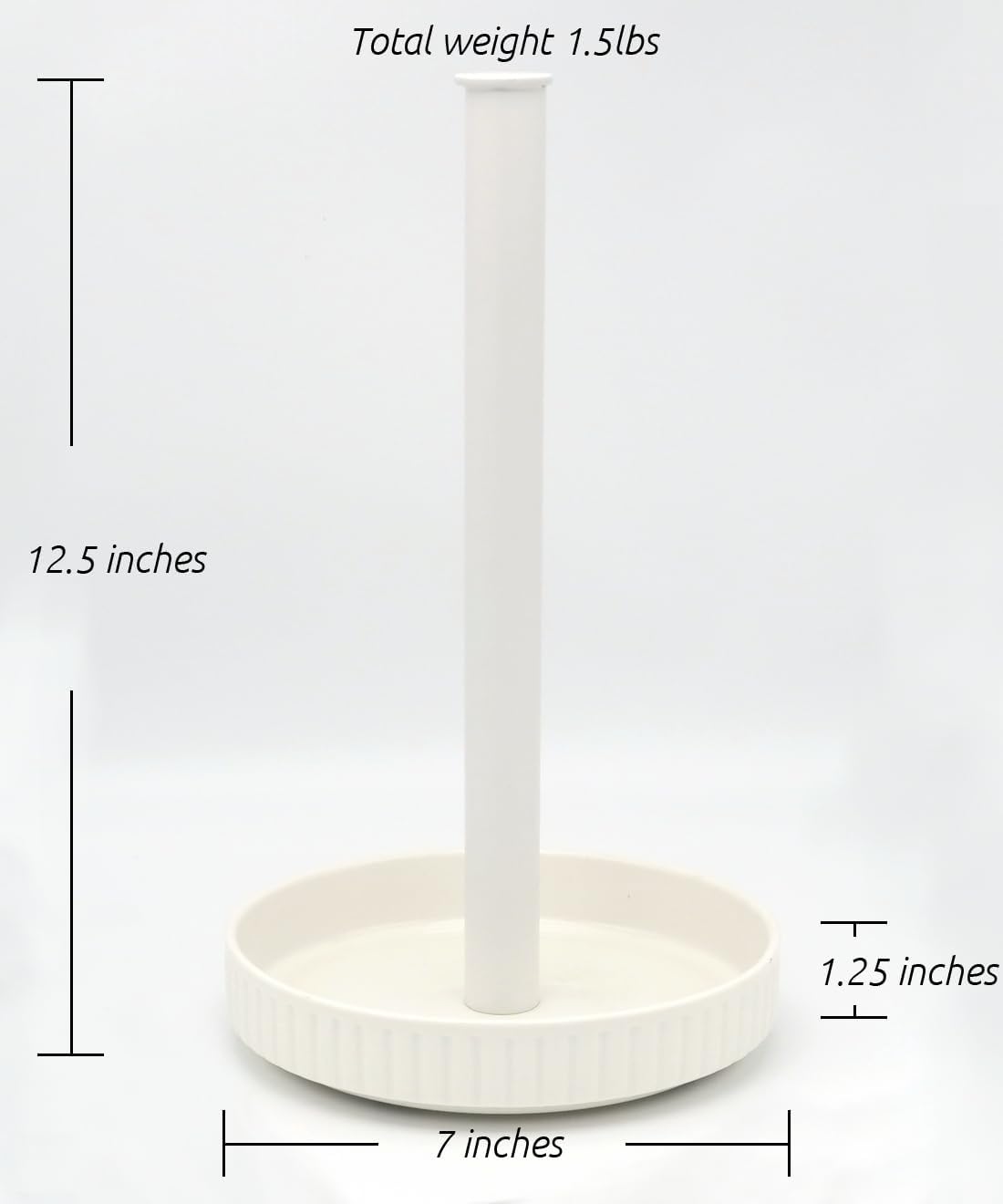 Paper Towel Holder Countertop,Ceramic Base,Fits Double to Family Rolls,A | Easy-to-Clean,1.5 lbs Weight,7" B x 12.5"
