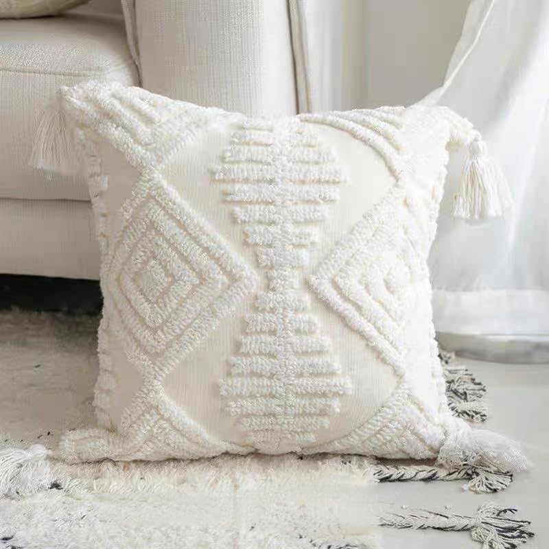 Boho Throw Pillows / Boho Cream / 18 x 18