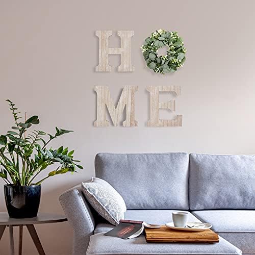 Pinkpum Wood Home Sign with Eucalyptus Wreath for O Home Decor Wall Decor