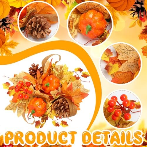 Thiccywoov 2 Pcs 10" Fall Centerpiece for Table Artificial Flowers Decor