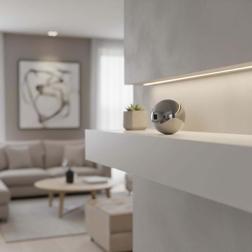 Modern Sculptural Orb Accent / 3-inch Diameter / Silver