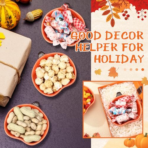 16 Pcs Fall Ramekins 6 oz Oven Safe Pumpkin Ceramic Ramekins Small Creme Dishes Dipping Pumpkins Baking Dish Thanksgiving Pumpkin Shaped Bowl Plates for Kitchen Party Snack Serving Dip Sauce Condiments