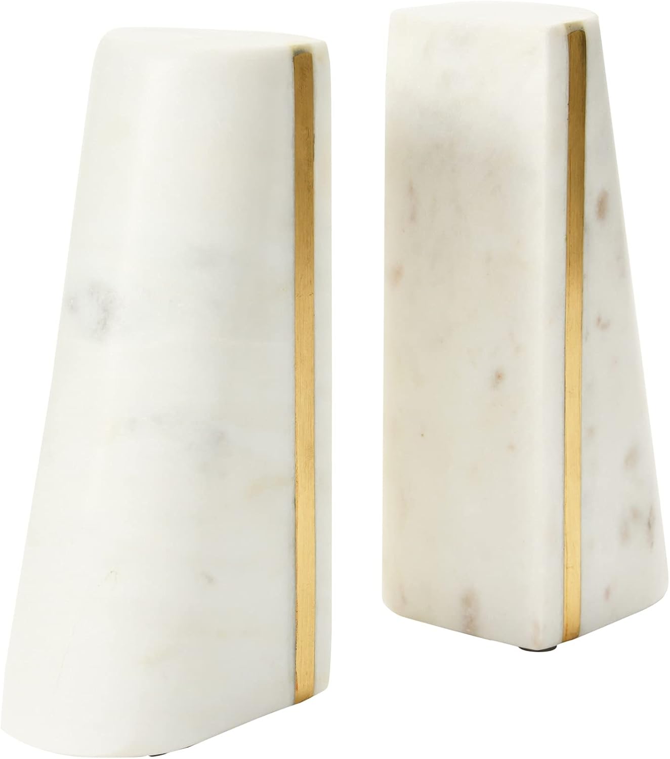 Geometric Marble Bookends / White