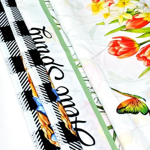 Quimoy Spring Summer Tablecloth 60x84 Inch, Rectangular Botany Tablecloth, Floral Table Cover for Spring Summer Party Picnic Kitchen Dinner Decor