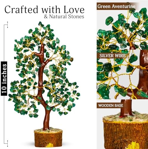 YATSKIA Green Aventurine Crystal Tree | Healing Stones Money Tree | Crystal Tree Decor | Unique Gifts for Women