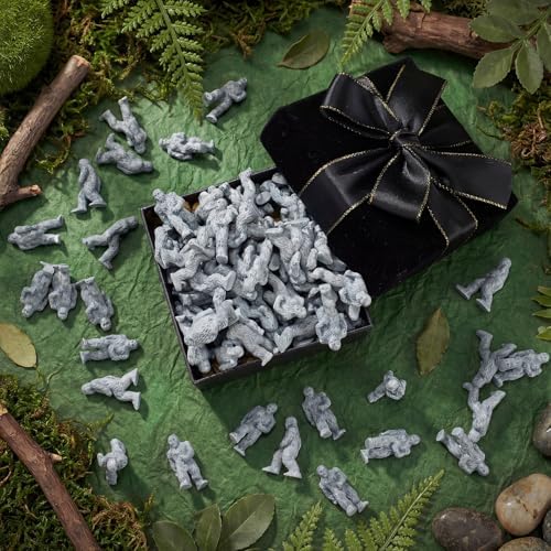 RoundFunny 100 Packs Bigfoot Figurine Small Resin Sasquatch Figurine Bulk