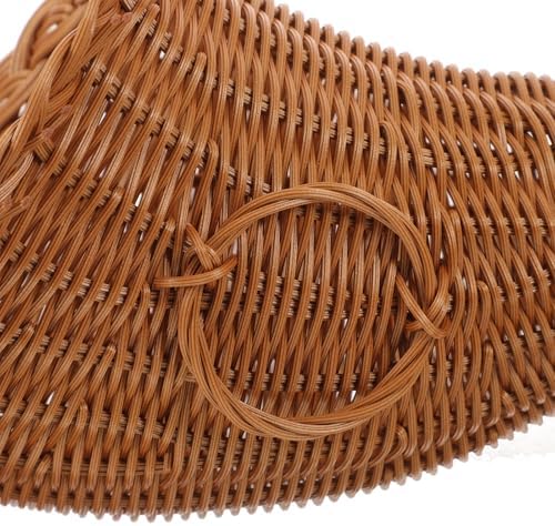ARTIBETTER Thanksgiving Cornucopia Basket Table Decoration Woven Food Holder Cornucopia Fall Centerpiece for Christmas Harvest Dining Table Decor Khaki