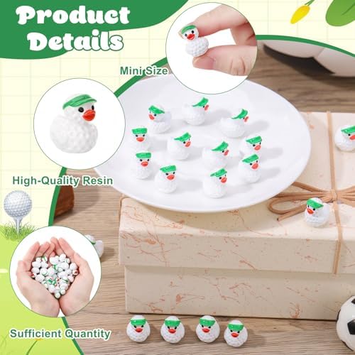 50 Pcs Golf Ducks Toy Figures, Mini Resin Ducks Bulk