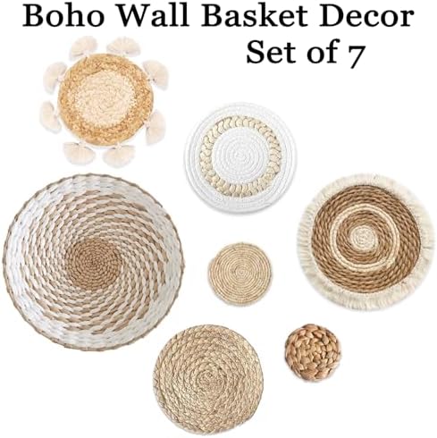 Boho Wall Basket Decor / A / Set of 7