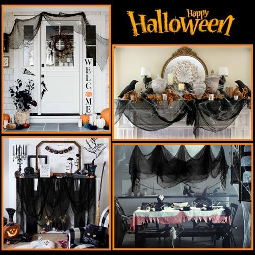 400" x 85" Black Halloween Creepy Cloth Halloween Yard Outdoor Decoration