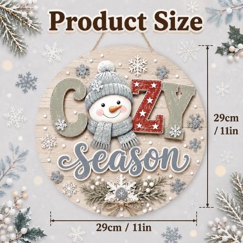 Winter Decorations - Cozy Season Door Sign for Front Door | Winter Decor