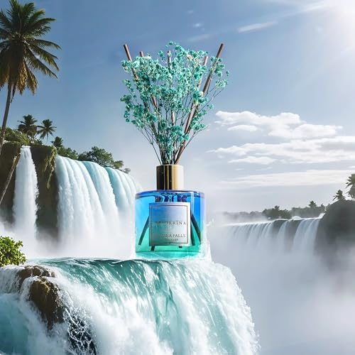 COCORRÍNA Reed Diffuser - Niagara Falls 6.7 Fl.oz Reed Diffuser Set with 8 Sticks & Preserved Baby's Breath, Reed