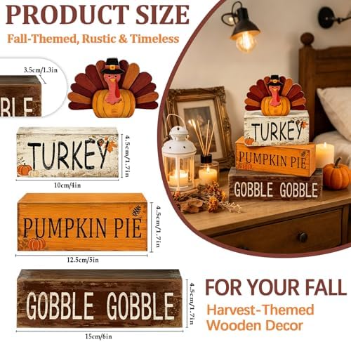 Turkey Fall Thanksgiving Decor, Fall Decorations for Home