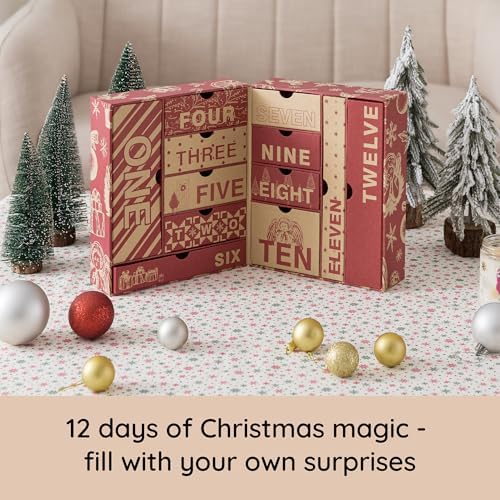 Soul & Lane - Empty Advent Calendar Boxes to Fill, 12 Days of Christmas