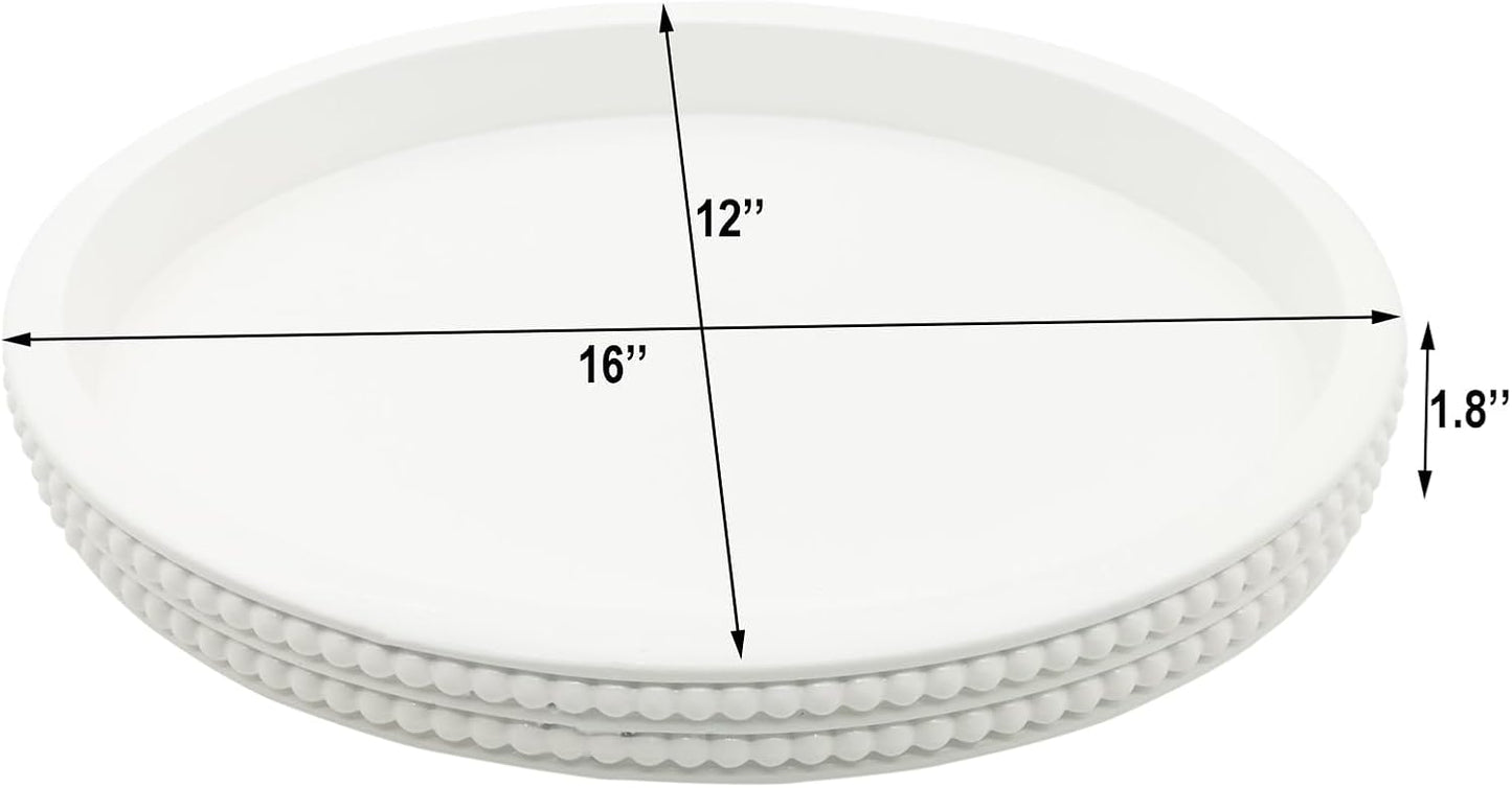 Oval Wooden Tray / White