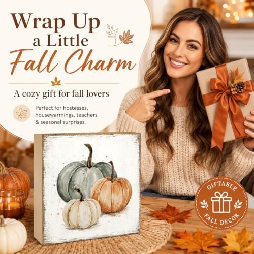 Fall Bathroom Decor Pumpkin Wood Sign Fall Wall Art