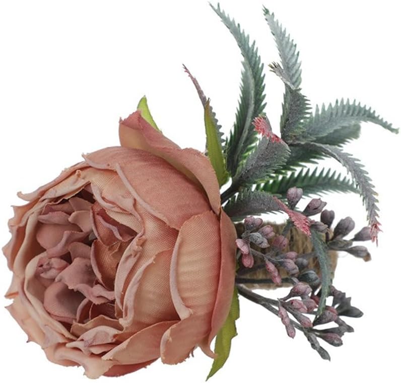 Floral Napkin Rings Set of 6,Rustic Rose Napkin Rings Flower Dinner Napkin Holder for Table Decoration (26#Pink)