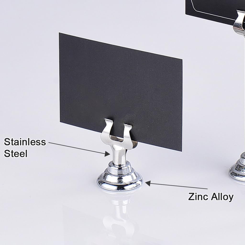 Small Size Table Number Holders,Stainless Steel Place Card Holder for Photos Food Signs Weddings Restaurants