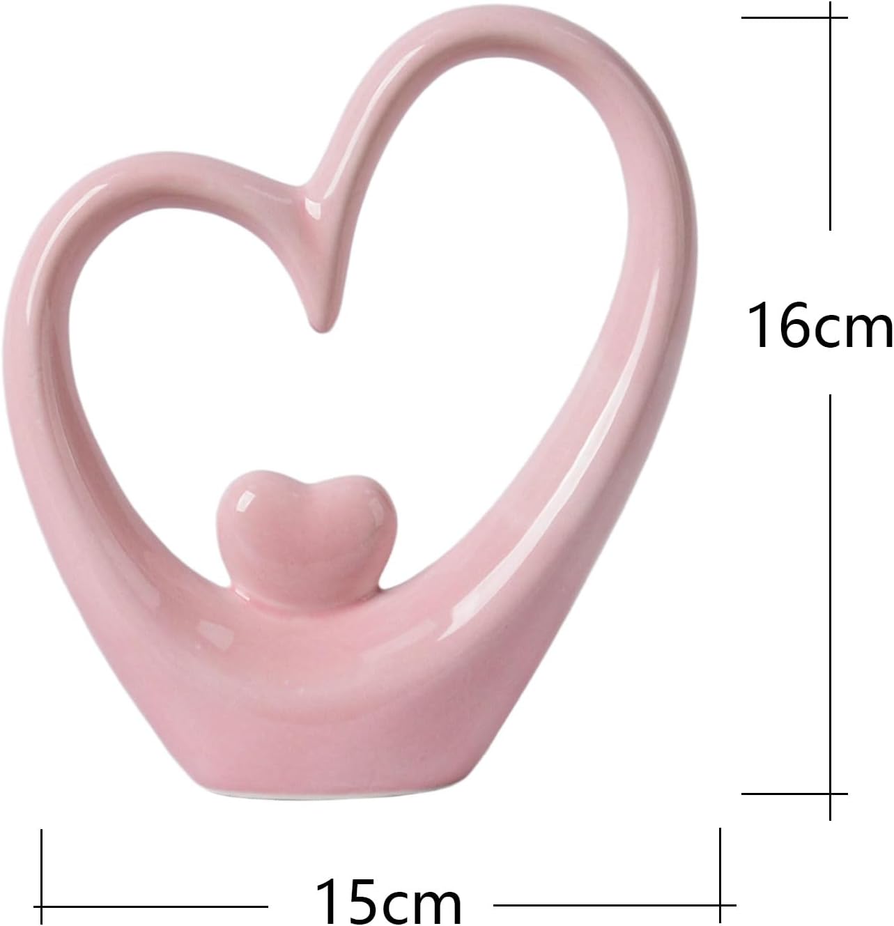 Heart Statue Figurine Modern Art Sculpture Romantic Home Decor Ceramic Ornament Gift