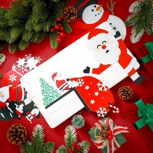 MorningRo 4 Pcs Christmas Themed Door Frame Topper Metal Wall Art