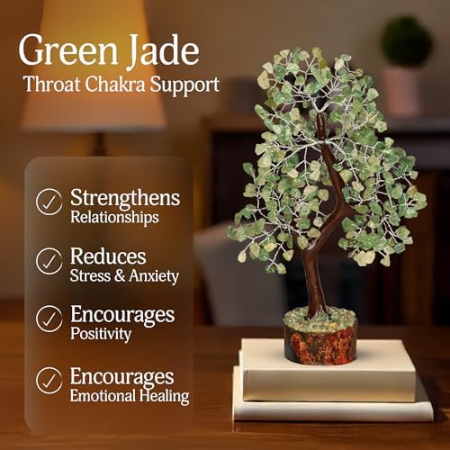 YATSKIA Green Jade Crystal Tree | Feng Shui Tree | Crystal Gifts | Home Decor Gifts for Women | Natural Stone Tree