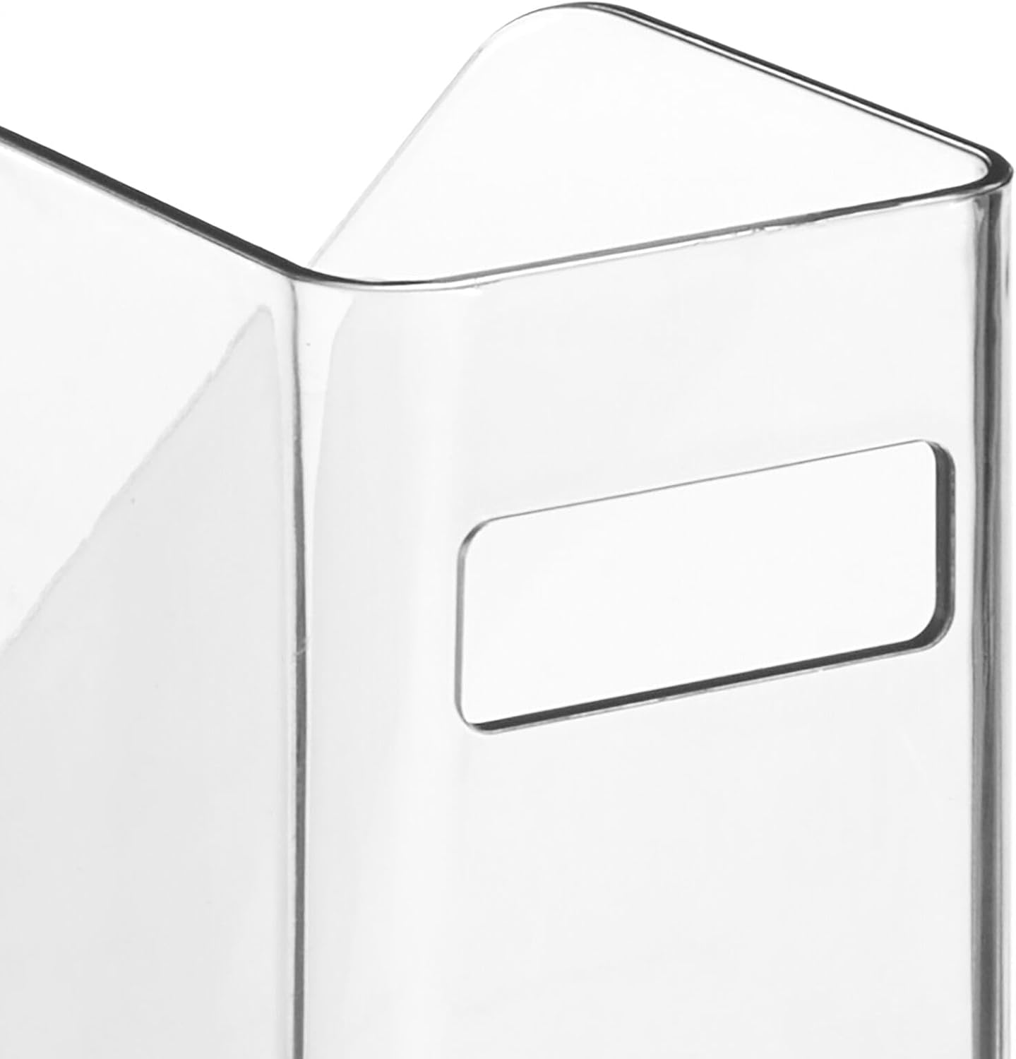 mDesign Plastic Slim Vertical File Folder Storage Organizer Bin with Handle - Hold Notebooks, Binders, Envelopes
