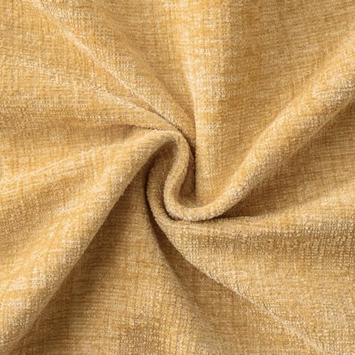MIULEE Soft Chenille Lumbar Throw Pillow Covers Beige Yellow 12x20 Inch
