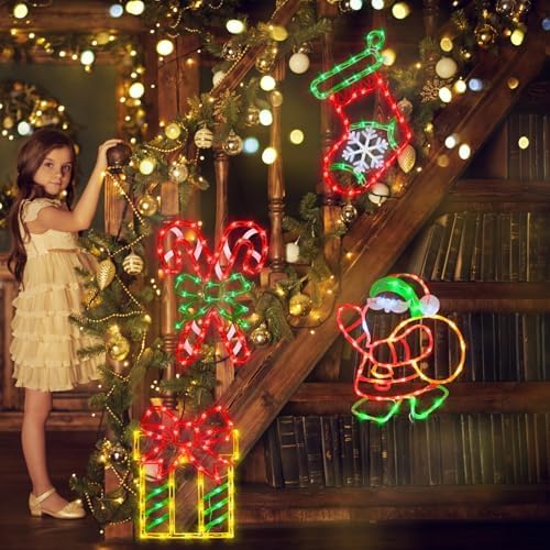 TRWYMZ 16" Christmas Window Silhouette Lights Decorations