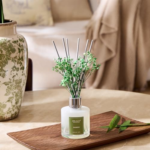 Airkeep Reed Diffuser Set - 3.38 fl oz(100ml) Bamboo Scent Diffuser Home Fragrance Diffuser Set Includes 8 Reed