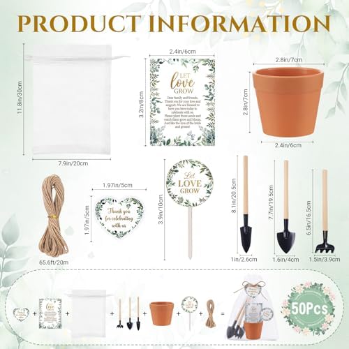 Amyhill 50 Sets Let Love Grow Wedding Favors for Guests Bulk